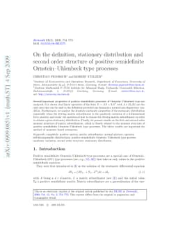 On the definition, stationary distribution and second order structure of
  positive semidefinite Ornstein--Uhlenbeck type processes