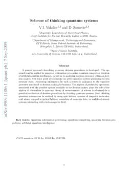 Scheme of thinking quantum systems