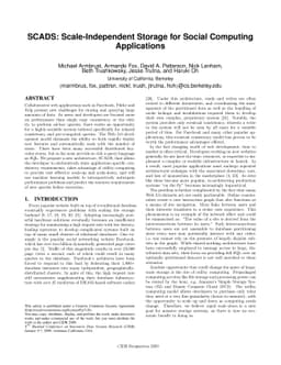 SCADS: Scale-Independent Storage for Social Computing Applications