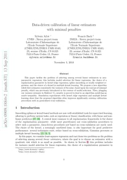 Data-driven calibration of linear estimators with minimal penalties