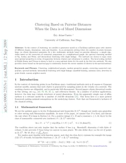 Clustering Based on Pairwise Distances When the Data is of Mixed
  Dimensions