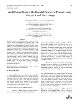 An Efficient Secure Multimodal Biometric Fusion Using Palmprint and Face
  Image