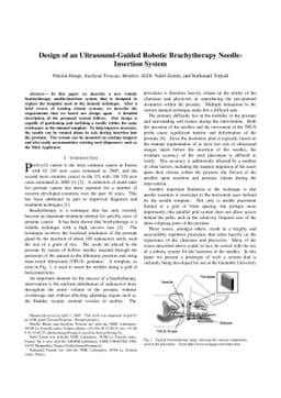 Design of an ultrasound-guided robotic brachytherapy needle insertion
  system