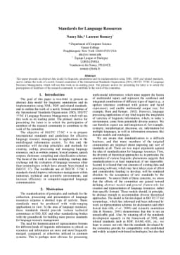 Standards for Language Resources