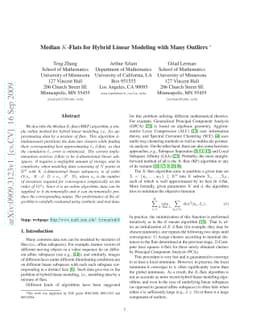 Median K-flats for hybrid linear modeling with many outliers