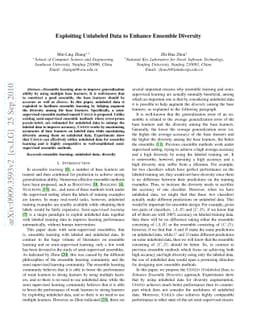 Exploiting Unlabeled Data to Enhance Ensemble Diversity