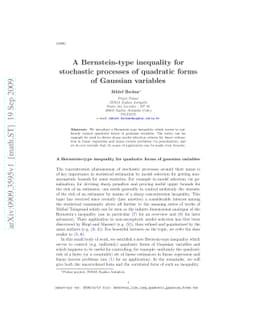 A Bernstein-type inequality for stochastic processes of quadratic forms
  of Gaussian variables