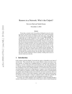 Rumors in a Network: Who's the Culprit?