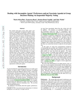 Dealing with incomplete agents' preferences and an uncertain agenda in
  group decision making via sequential majority voting