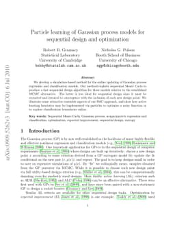 Particle learning of Gaussian process models for sequential design and
  optimization