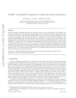 PetRBF--A parallel O(N) algorithm for radial basis function
  interpolation