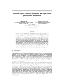 Variable sigma Gaussian processes: An expectation propagation
  perspective