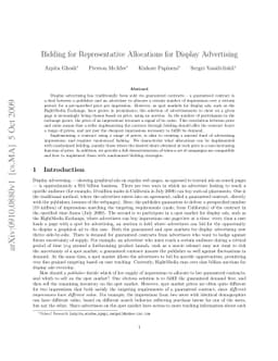 Bidding for Representative Allocations for Display Advertising