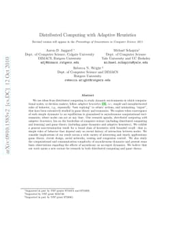 Distributed Computing with Adaptive Heuristics
