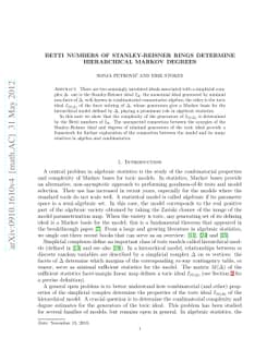 Betti numbers of Stanley-Reisner rings determine hierarchical Markov
  degrees