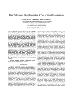 High-Performance Cloud Computing: A View of Scientific Applications