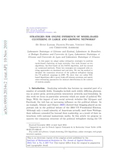 Strategies for online inference of model-based clustering in large and
  growing networks