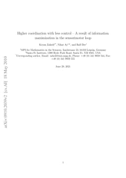 Higher coordination with less control - A result of information
  maximization in the sensorimotor loop