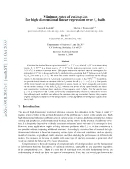 Minimax rates of estimation for high-dimensional linear regression over
  $\ell_q$-balls