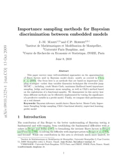 Importance sampling methods for Bayesian discrimination between embedded
  models