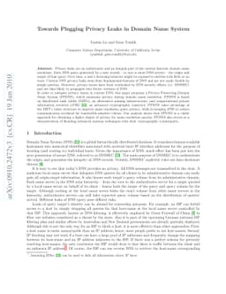 Towards Plugging Privacy Leaks in Domain Name System