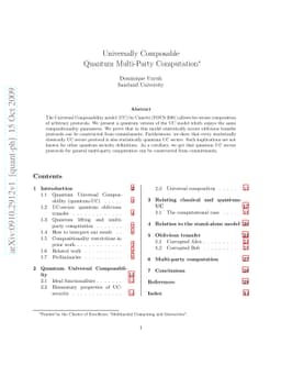 Universally Composable Quantum Multi-Party Computation