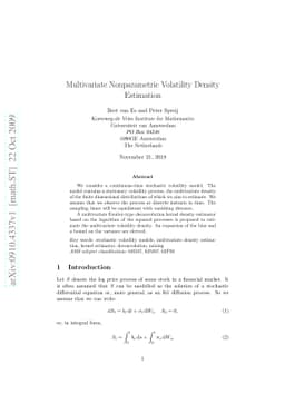 Multivariate Nonparametric Volatility Density Estimation