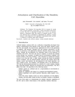 Articulation and Clarification of the Dendritic Cell Algorithm