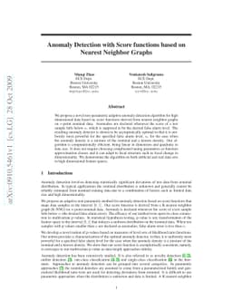 Anomaly Detection with Score functions based on Nearest Neighbor Graphs