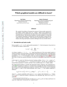Which graphical models are difficult to learn?