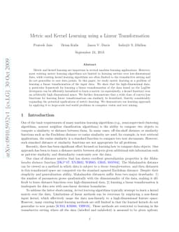 Metric and Kernel Learning using a Linear Transformation