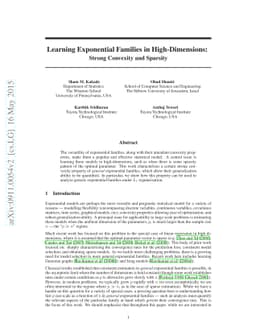 Learning Exponential Families in High-Dimensions: Strong Convexity and
  Sparsity