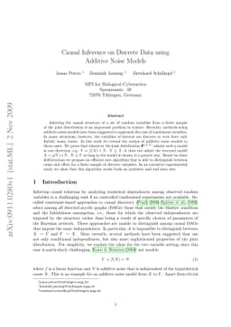 Causal Inference on Discrete Data using Additive Noise Models