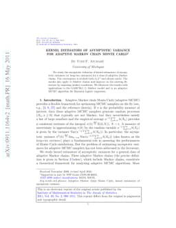 Kernel estimators of asymptotic variance for adaptive Markov chain Monte
  Carlo