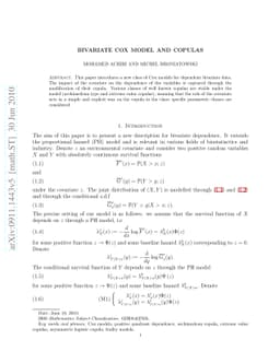 Bivariate Cox model and copulas