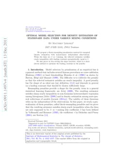 Optimal model selection for density estimation of stationary data under
  various mixing conditions
