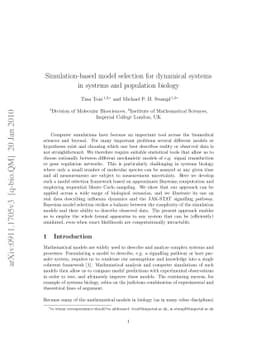 Simulation-based model selection for dynamical systems in systems and
  population biology
