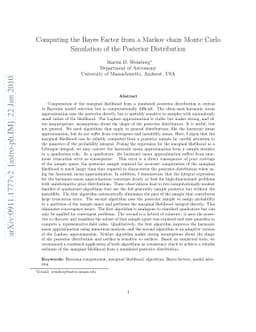 Computing the Bayesian Factor from a Markov chain Monte Carlo Simulation
  of the Posterior Distribution