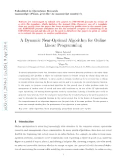 A Dynamic Near-Optimal Algorithm for Online Linear Programming