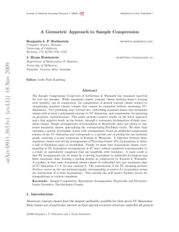 A Geometric Approach to Sample Compression