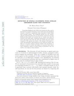 Detection of spatial clustering with average likelihood ratio test
  statistics