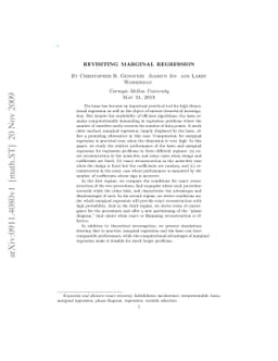 Revisiting Marginal Regression