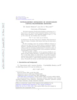 Nonparametric estimation of multivariate convex-transformed densities