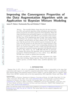 Improving the Convergence Properties of the Data Augmentation Algorithm
  with an Application to Bayesian Mixture Modeling