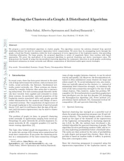 Hearing the clusters in a graph: A distributed algorithm
