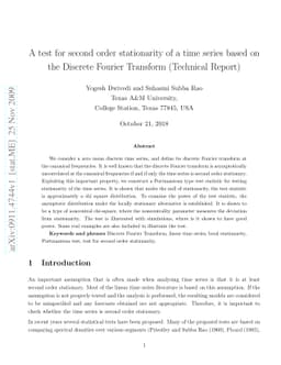 A test for second order stationarity of a time series based on the
  Discrete Fourier Transform (Technical Report)