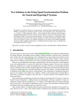 New Solutions to the Firing Squad Synchronization Problems for Neural
  and Hyperdag P Systems