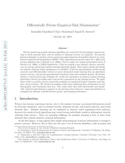 Differentially Private Empirical Risk Minimization