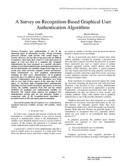 A Survey on Recognition Based Graphical User Authentication Algorithms