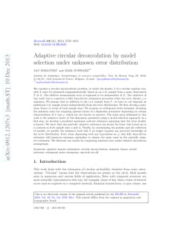 Adaptive circular deconvolution by model selection under unknown error
  distribution